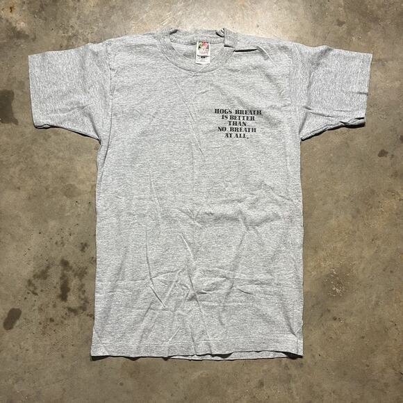 Vintage 90s Hog's Breath Saloon Key West Grey T-Shirt - Picture 1 of 5